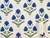Dressmaking Fabric | Puja Floral Hand Block Print - Ivory & Blue | Fabric Godmother 