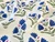 Dressmaking Fabric | Puja Floral Hand Block Print - Ivory & Blue | Fabric Godmother 