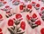 Dressmaking Fabric | Latha Floral Stripe Hand Block Print - Pink | Fabric Godmother 