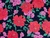 (60cm) Maeve Rose Viscose Twill - Black & Red