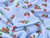 Dressmaking Fabric | Strawberry Fayre Viscose & Linen - Blue | Fabric Godmother