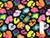 Dressmaking Fabric | Rainbow Animal Print French Terry - Black | Fabric Godmother