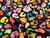Dressmaking Fabric | Rainbow Animal Print French Terry - Black | Fabric Godmother