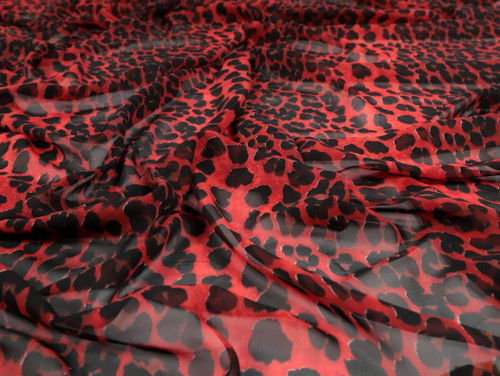 Silk Scrunchy Red Leopard Print - NORDIINA