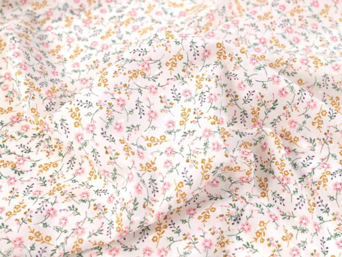 Dressmaking Fabric | Etta Floral Dobby Cotton Voile - Ivory | Fabric ...