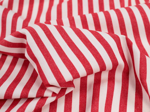 Red and white striped fabric deals