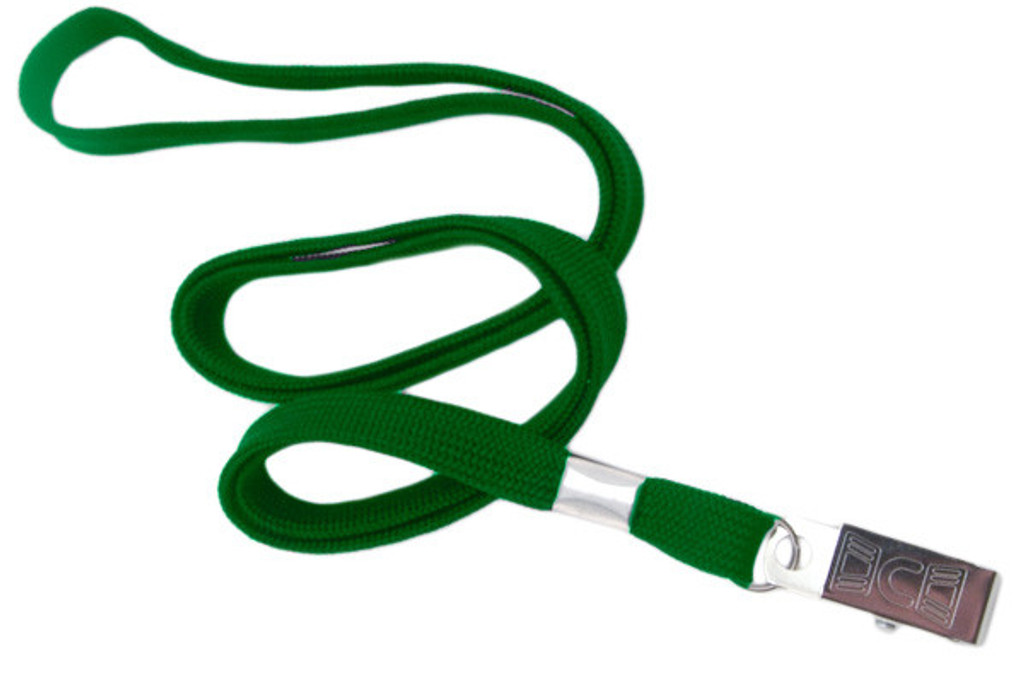 Brady Green 3/8 Lanyard with Bulldog Clip (100 Lanyards)