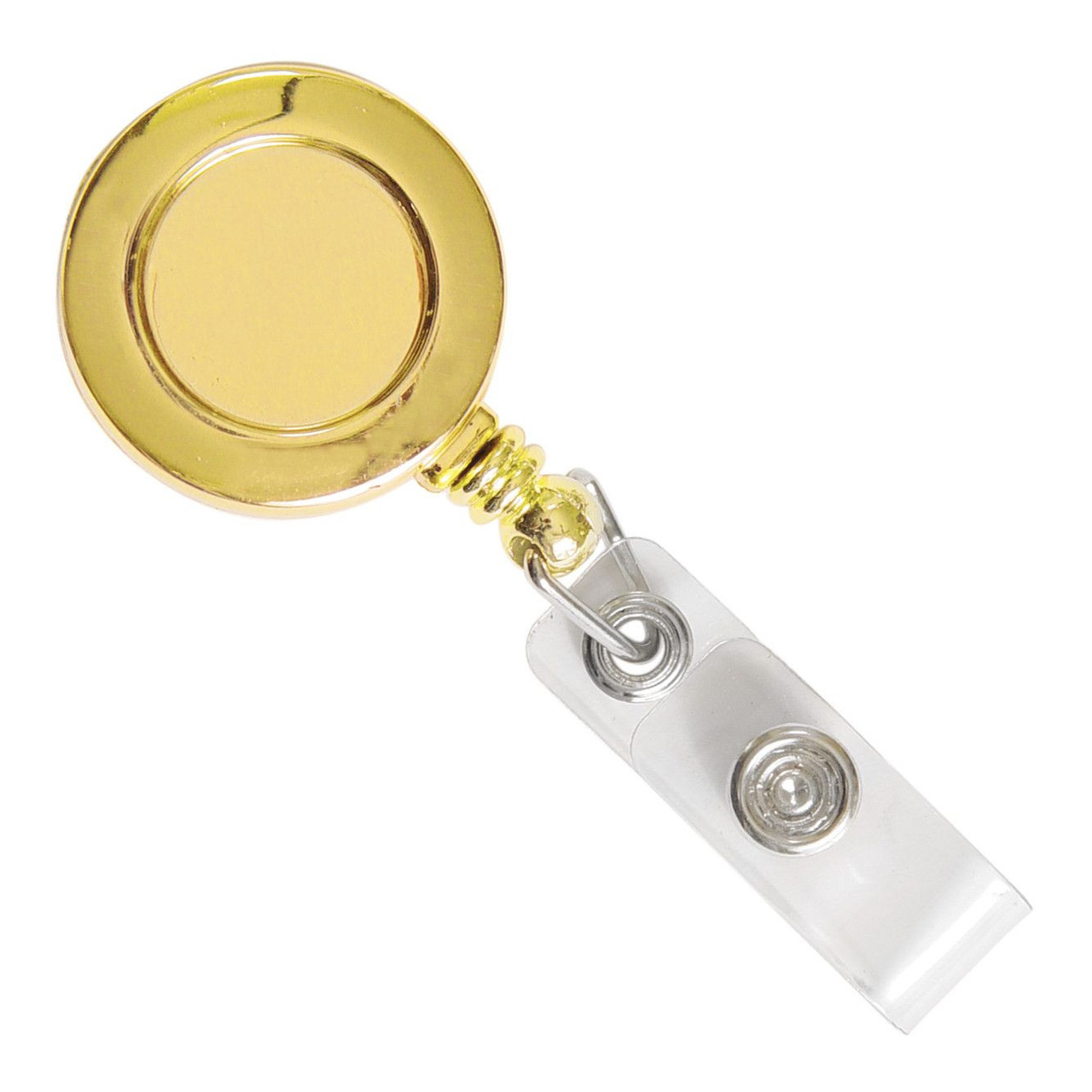 Yellow Badge Reel with Clear Vinyl Strap & Belt Clip