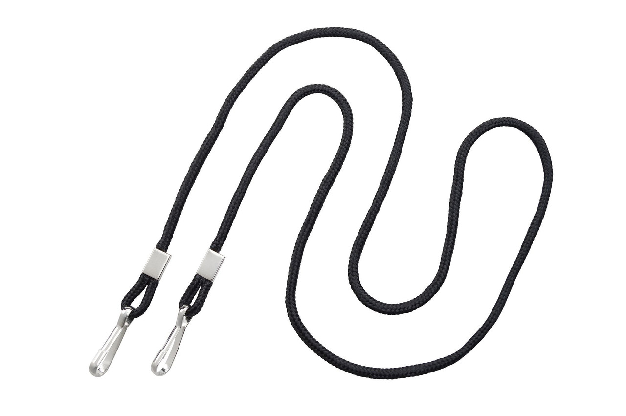 Brady Black Open Ended Lanyard with Two Swivel Hooks (100 Lanyards)