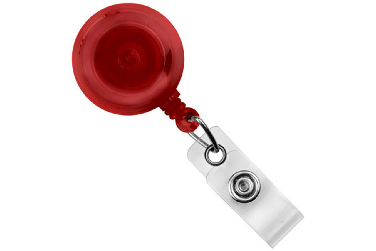 Brady 2120-3036 Economy Round Badge Reel (Slide Clip - Red - Pack 100)