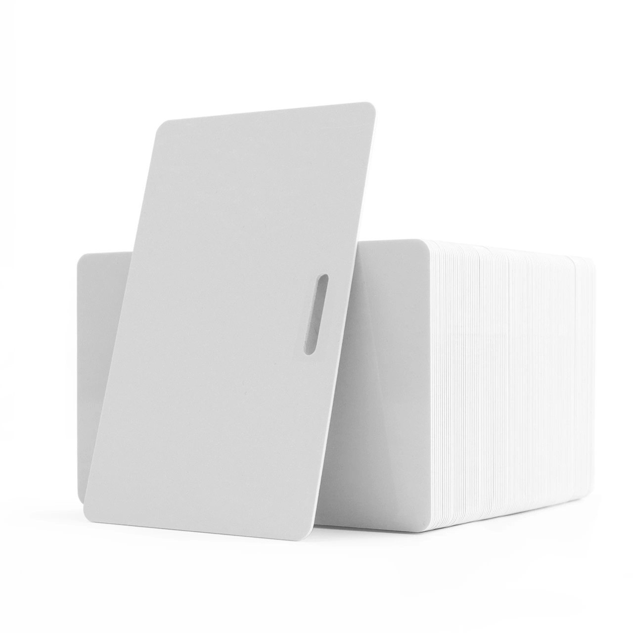 VelTech Presidential Card 1枚 IDE | Blank White PVC Cards with 3 x 16mm Horizontal Slot Punch