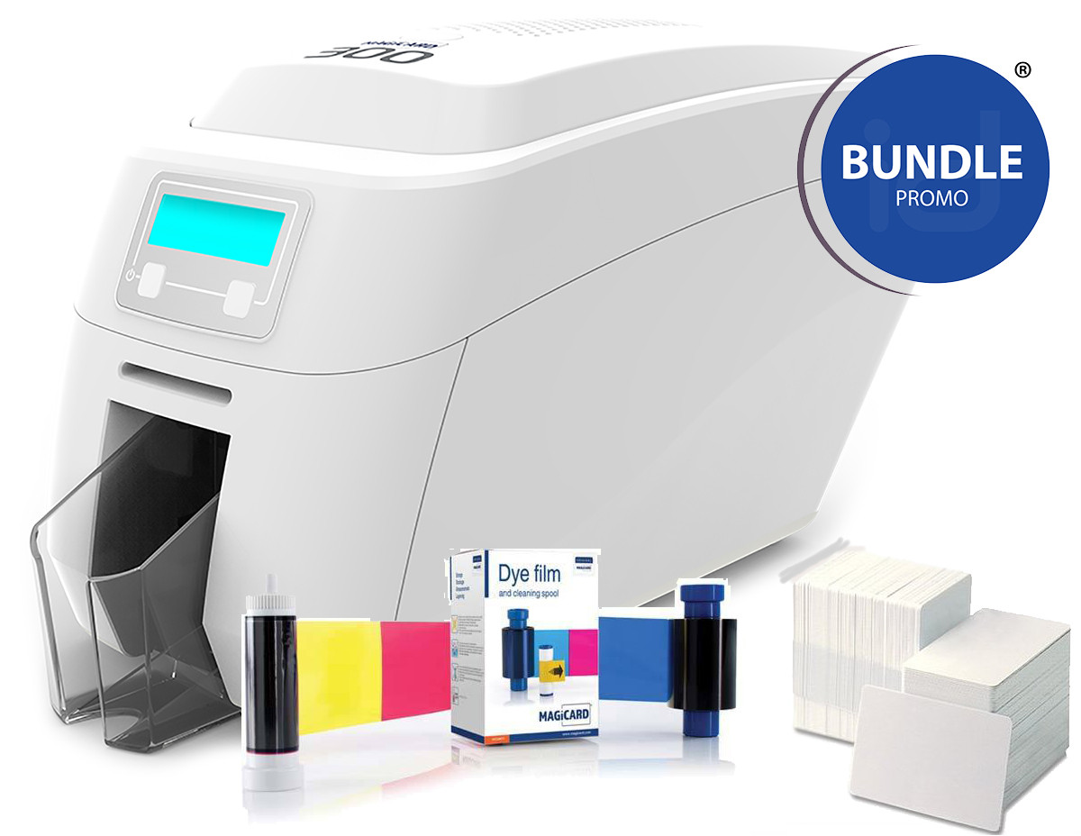 Magicard 300, Dual-Sided, ID Card Printer Bundle, 3300-0021/2-01