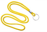 Yellow Round 1/8" (3 mm) Lanyard with Nickel Plated Steel Split Ring