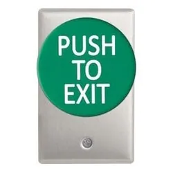 CAMDEN  | CM-5085GPTE Door Activation Device Push/Exit Switch, 1-Gang, Mushroom, Spring Return, DPST, 12/24 Volt DC, PUSH TO EXIT