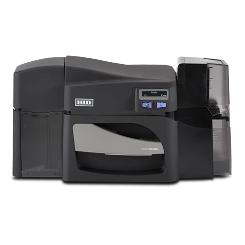 HID FARGO DTC4500e 55100 dual-sided CR80 ID card printer with USB and Ethernet