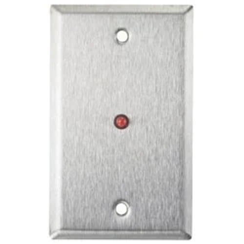 ALARM CONTROLS | RP-28L Wallplate, 1-Gang, 12/24 Volt DC, 19 Milliampere at 24 Volt DC, Stainless Steel, With 1/2" Red LED, 6" Red/Black Lead