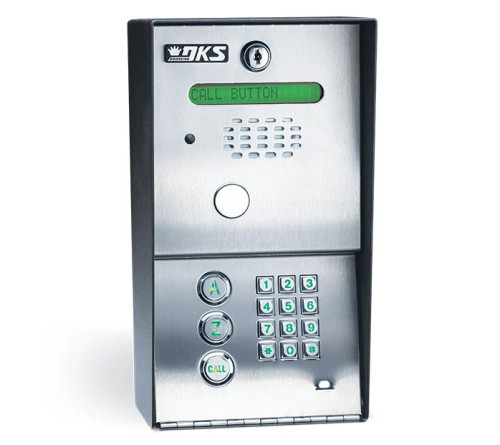 DoorKing | 1802-091 Telephone Entry System, Electronic Programmable Directory, Flush Mount, 16 VAC, 20 VA, 8.375" Width x 3.25" Depth x 14" Height, 16-Digit Dialing, EEPROM Memory