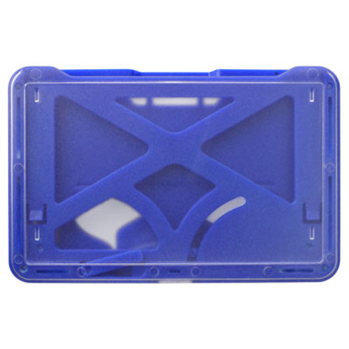 BRADY |  1840-6672 B-Holder METALLIC BLUE 3-Card Rigid Plastic Horizontal Holder (100 Holders)