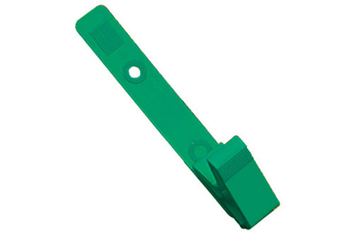 BRADY | Green Plastic Strap Clip with Knurled Thumb-Grip (100 Clips)