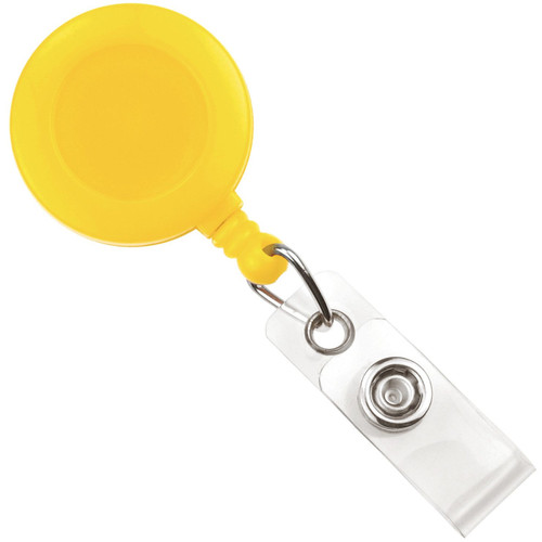 BRADY | YELLOW Badge Reel with Clear Vinyl Strap & Belt Clip (100 Reels)