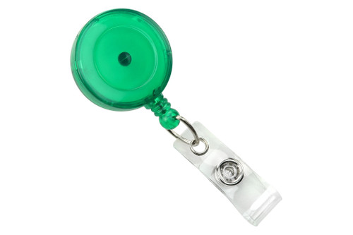 Translucent Green Badge Reel with Clear Vinyl Strap & Swivel Spring Clip