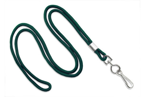 Brady | Forest Green Round 1/8" (3 mm) Standard with Nickel Plated Steel Swivel Hook, 100 Lanyards