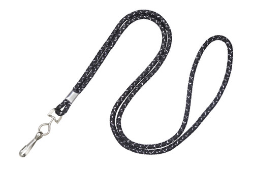 Brady | Black & Silver Metallic Lanyard, 100 Lanyards