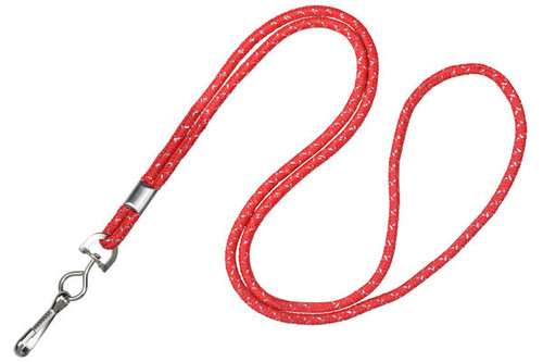 Brady | Red & Silver Metallic Lanyard, 100 Lanyards