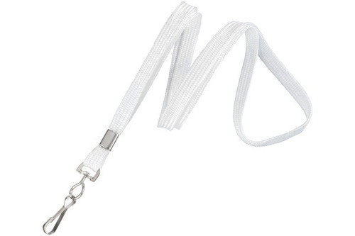 Brady | 3/8" (10 mm) White Lanyard with Nickel-Plated Steel Swivel Hook (100 Lanyards)