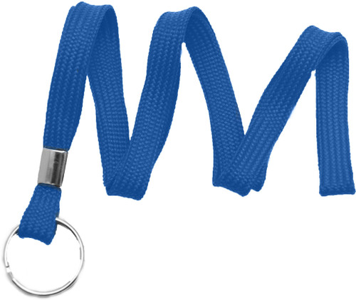 Brady | Royal Blue 3/8" (10 mm) Lanyard with Nickel-Plated Steel Split Ring (100 lanyards)