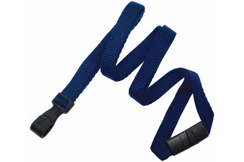 Brady | Navy Blue Bamboo 3/8" (10 mm) Lanyard with Breakaway And "No-Twist" Wide Plastic Hook (100 Lanyards)