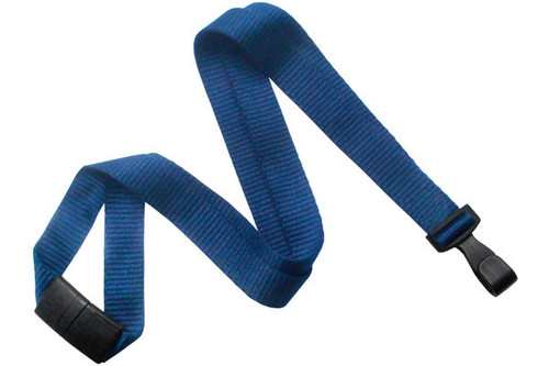 Brady | Navy Blue Bamboo 5/8" (16 mm) Lanyard with Breakaway And "No-Twist" Wide Plastic Hook (100 Lanyards)