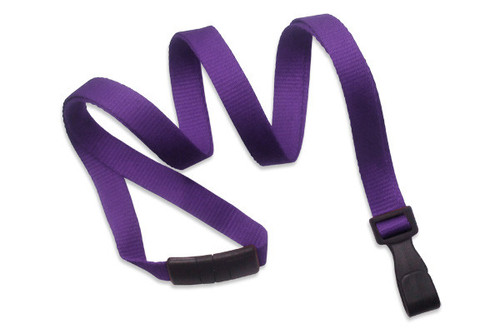 Brady | Purple 3/8" (10 mm) Recycled P.E.T. Lanyard with Breakaway and "No-Twist" Wide Plastic Hook (100 Lanyards)