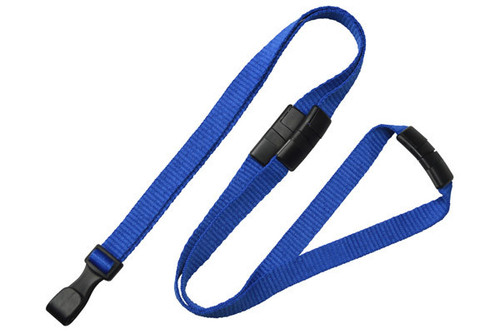 Brady | Royal Blue Recycled Pet 3/8" (10 mm) Flat Lanyard with Breakaway And "Twist-Free" Wide Plastic Hook (100 Lanyards)