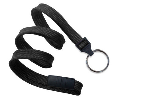 Brady | Black 3/8" (10 mm) Breakaway Lanyard with Black-Oxide Split Ring (100 Lanyards)