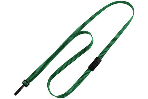Brady | Green 3/8" (10 mm) Breakaway Lanyard with Narrow Plastic Hook (100 Lanyards)