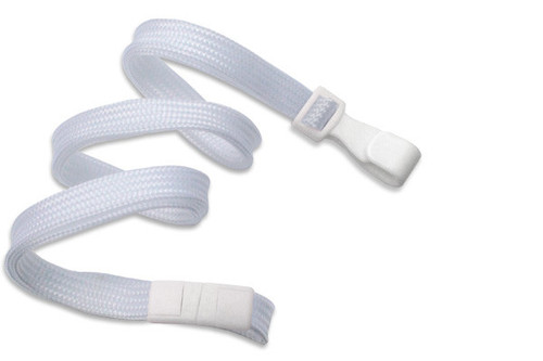 Brady | White 3/8" (10 mm) Breakaway Lanyard with Wide Plastic Hook (100 Lanyards)