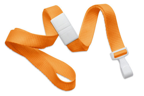 Brady | Orange 5/8" (16 mm) Breakaway Lanyard with Wide "No-Twist" Plastic Hook (100 Lanyards)