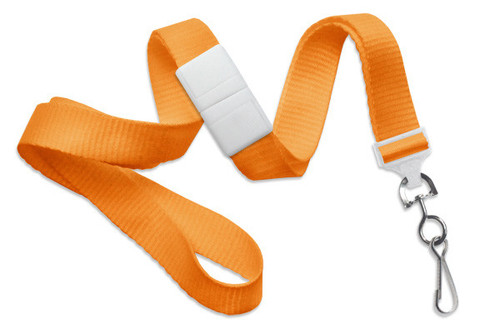 Brady | Orange 5/8" (16 mm) Breakaway Lanyard with Nickel-Plated Steel Swivel Hook (100 Lanyards)