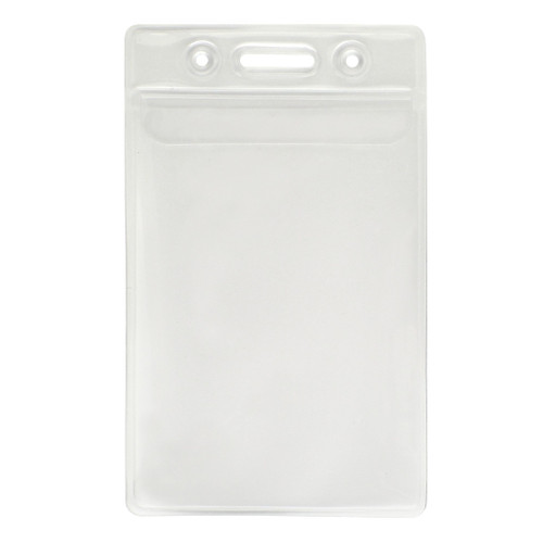 BRADY | 506-24FS Clear Vinyl Vertical Badge Holder with Fold-Over Flap, 2.3" x 3.48" (100 Holders)