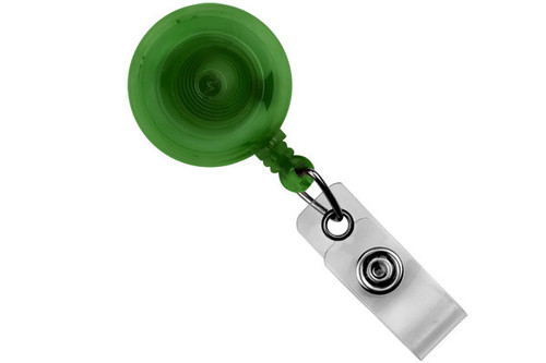Brady | Translucent GREEN Round Badge Reel With Strap And Slide Clip (100 Reels)