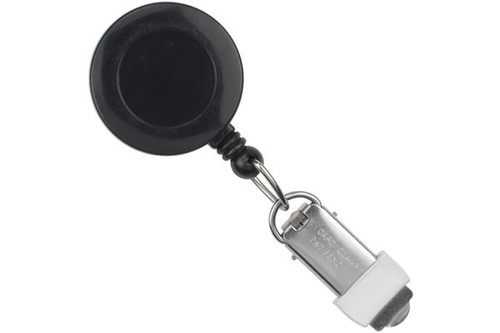 Brady | Black Round Badge Reel With Card Clamp And Swivel Clip (100 Reels)