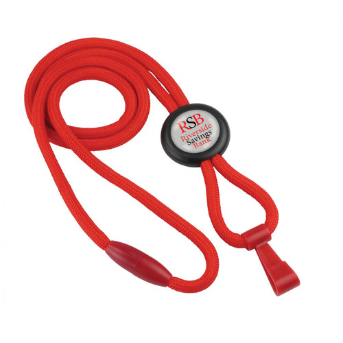 Brady | Red 1/4" Round "No-Flip" Lanyard with Wide Plastic Hook (100 Lanyards)