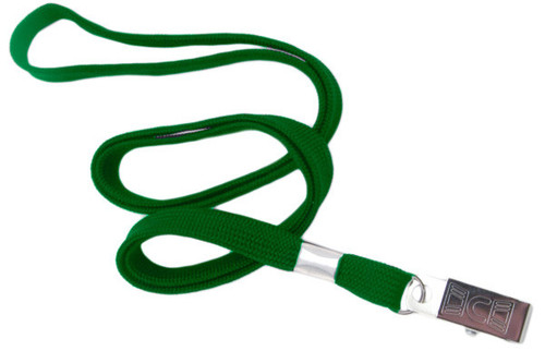 Brady | Green 3/8" Lanyard With Bulldog Clip (100 Lanyards)