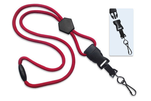 Brady | Red 1/4" (6 mm) Lanyard with Diamond Slider & DTACH Swivel Hook (100 Lanyards)