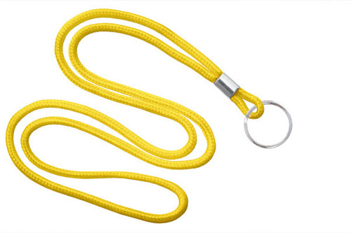 Brady | Yellow Round 1/8" (3 mm) Lanyard with Nickel Plated Steel Split Ring