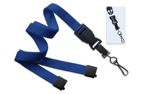 Brady | Royal Blue 5/8" (16 mm) Lanyard with Breakaway & DTACH Swivel Hook (100 Lanyards)