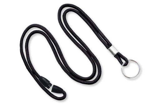 BRADY | BLACK  1/8" (3 mm) Lanyard with Breakaway & NPS Split Ring  (100 Lanyards)