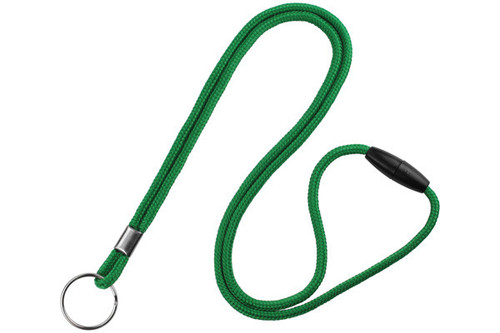 BRADY | GRASS GREEN  1/8" (3 mm) Lanyard with Breakaway & NPS Split Ring  (100 Lanyards)