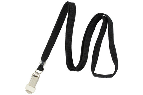 BRADY | Black 3/8" Breakaway Lanyard with Card Clamp  (100 Lanyards)